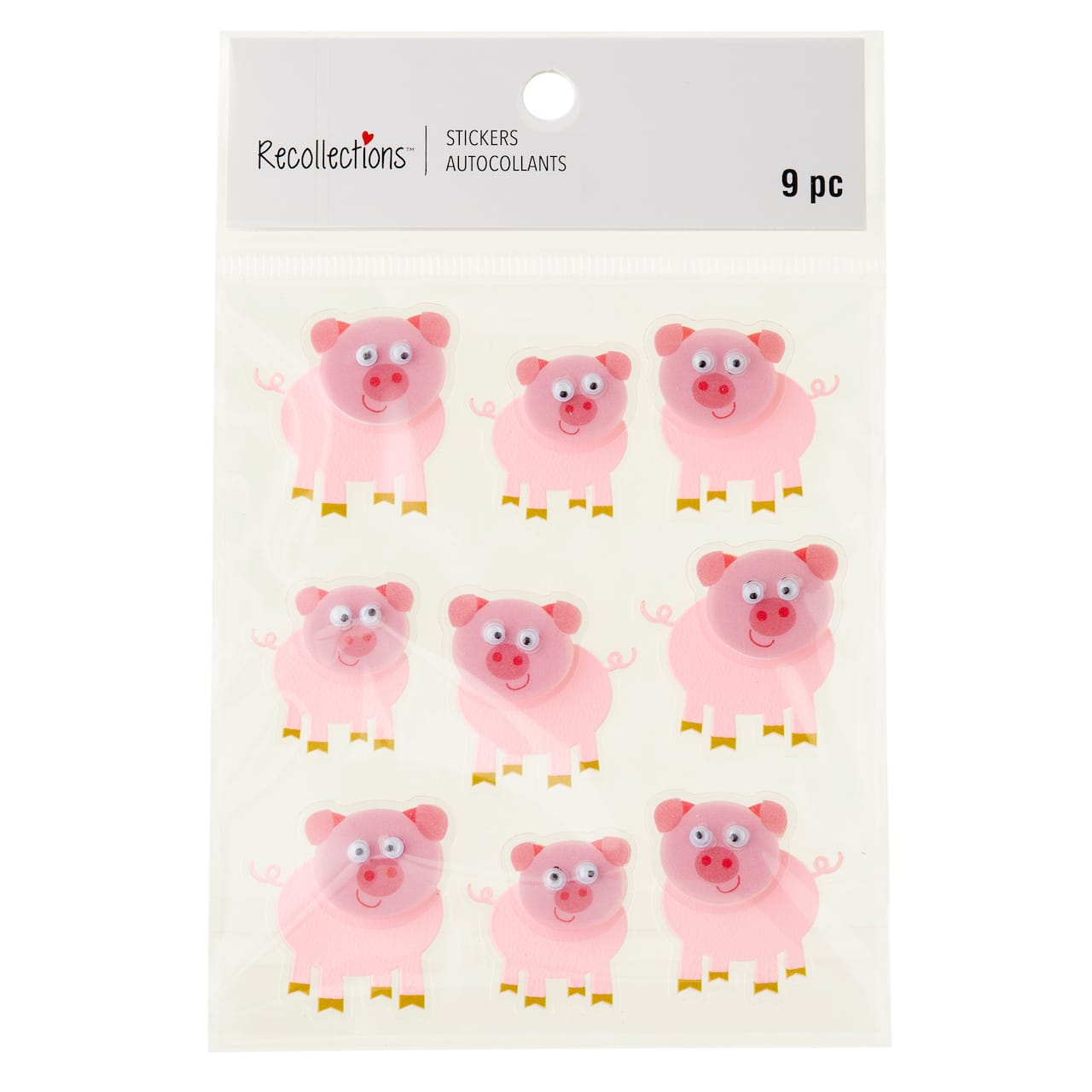 12 Packs: 9 ct. (108 total) Dimensional Pig Stickers by Recollections™ Signature™